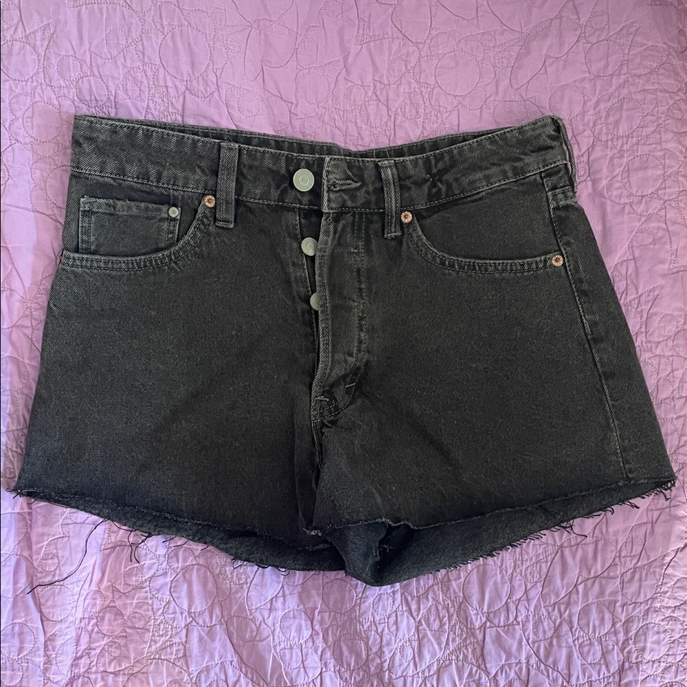 Women's Black Denim Shorts